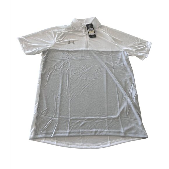 Under Armour Mens HeatGear Loose Fit UA White & Grey Polo Shirt Size Medium NWT - Picture 6 of 8